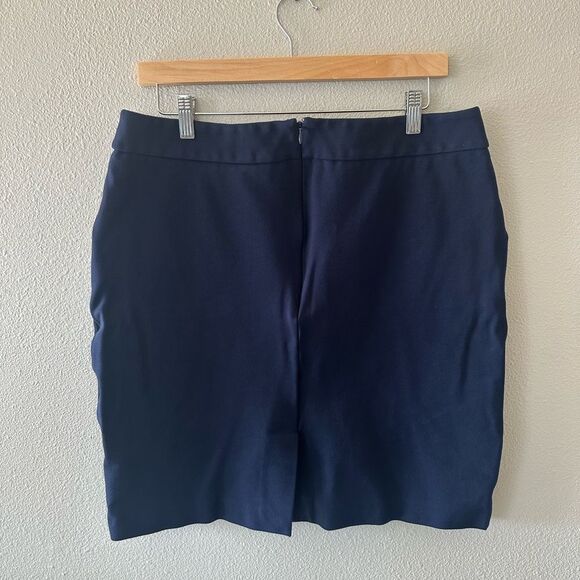 J Crew Navy Blue Stretch Mini Pencil Skirt Size 14 - Picture 4 of 7
